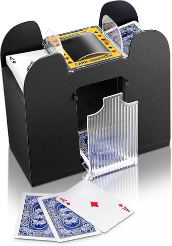 Automatic Card Shuffler - 1-2 Deck, Poker Shuffler Machine, Casino Card Electric Shuffler, Lower Noise Playing Card Shuffler for UNO, Phase 10, Poker Skip Bo Card Games, Sleeved Card in Saudi Arabia