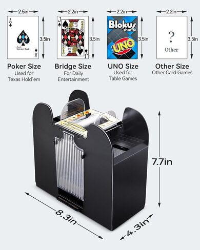 Automatic Card Shuffler - 1-2 Deck, Poker Shuffler Machine, Casino Card Electric Shuffler, Lower Noise Playing Card Shuffler for UNO, Phase 10, Poker Skip Bo Card Games, Sleeved Card in Saudi Arabia