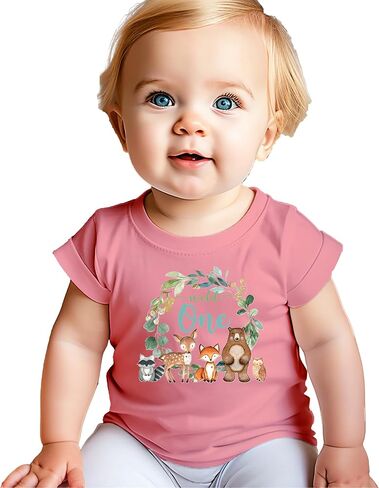 Wild One Wreath with Woodland Animals T-Shirts for Baby Girls and Boys in Saudi Arabia