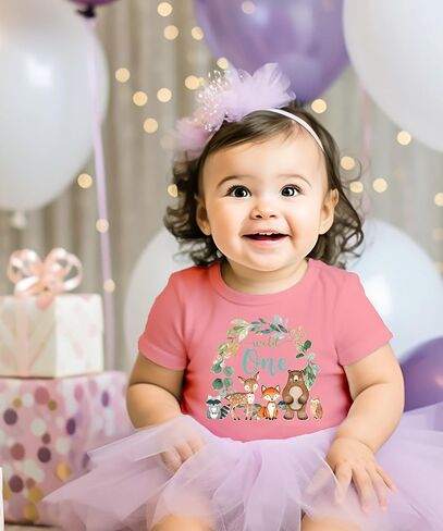 Wild One Wreath with Woodland Animals T-Shirts for Baby Girls and Boys in Saudi Arabia