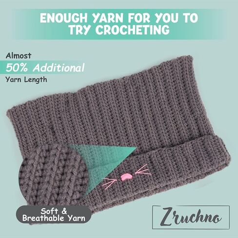 Crochet Cat Paw Gloves Kit for Beginners, Step-by-Step Video Tutorials and Instruction, Complete DIY Learn to Crochet, Crochet Starter Kits with Plush Yarn, Hook, All Accessories, Cute Cat Paw Mittens in Saudi Arabia