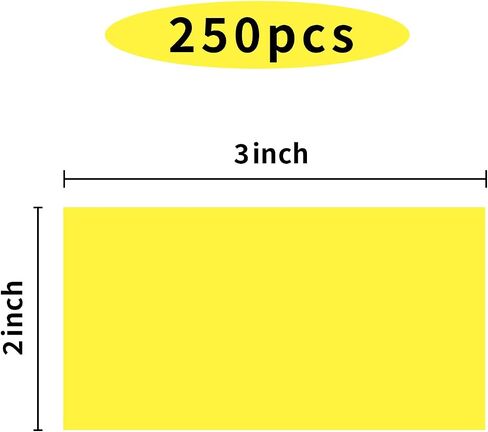 STARLIBOO 3"X5" Rectangle Color Coding Labels, Removable Square Label Inventory Stickers, Permanent Warehouse Moving Box Square Label (250Labels, Yellow) in Saudi Arabia