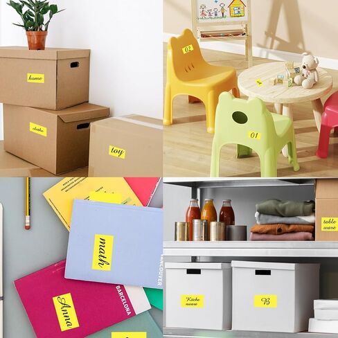STARLIBOO 3"X5" Rectangle Color Coding Labels, Removable Square Label Inventory Stickers, Permanent Warehouse Moving Box Square Label (250Labels, Yellow) in Saudi Arabia