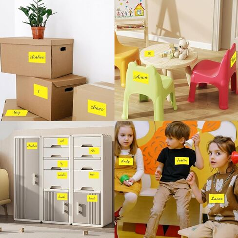 STARLIBOO 3"X5" Rectangle Color Coding Labels, Removable Square Label Inventory Stickers, Permanent Warehouse Moving Box Square Label (250Labels, Yellow) in Saudi Arabia
