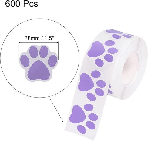 MECCANIXITY Adhesive Label Stickers Pink 600Pcs Paw Prints Stickers 1.5inch Dog Paw Bear Paw Stickers for Children Teacher Fit Crafts Party in Saudi Arabia