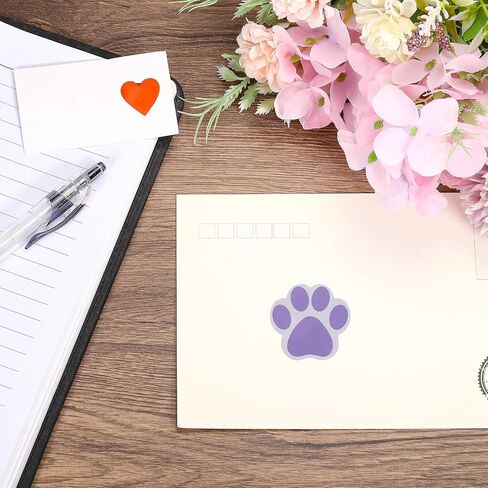 MECCANIXITY Adhesive Label Stickers Pink 600Pcs Paw Prints Stickers 1.5inch Dog Paw Bear Paw Stickers for Children Teacher Fit Crafts Party in Saudi Arabia