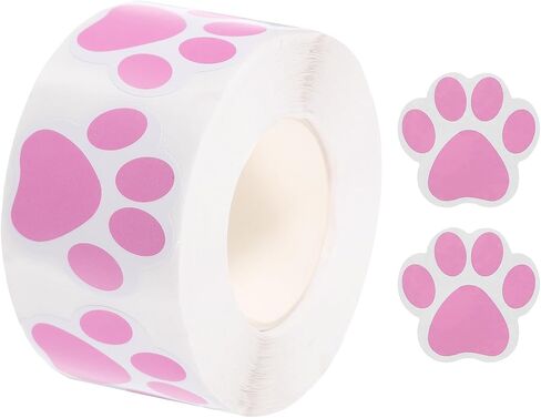 MECCANIXITY Adhesive Label Stickers Pink 600Pcs Paw Prints Stickers 1.5inch Dog Paw Bear Paw Stickers for Children Teacher Fit Crafts Party in Saudi Arabia