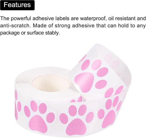MECCANIXITY Adhesive Label Stickers Pink 600Pcs Paw Prints Stickers 1.5inch Dog Paw Bear Paw Stickers for Children Teacher Fit Crafts Party in Saudi Arabia