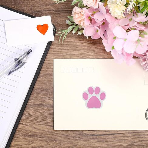 MECCANIXITY Adhesive Label Stickers Pink 600Pcs Paw Prints Stickers 1.5inch Dog Paw Bear Paw Stickers for Children Teacher Fit Crafts Party in Saudi Arabia