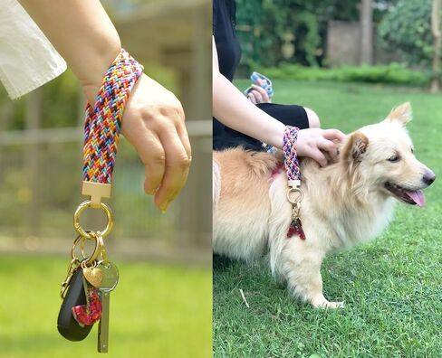 Wristlet Keychain with Initial Letter Colourful Braided Cute Wrist Lanyards Strap for Keys Wallet Handbag Phone in Saudi Arabia
