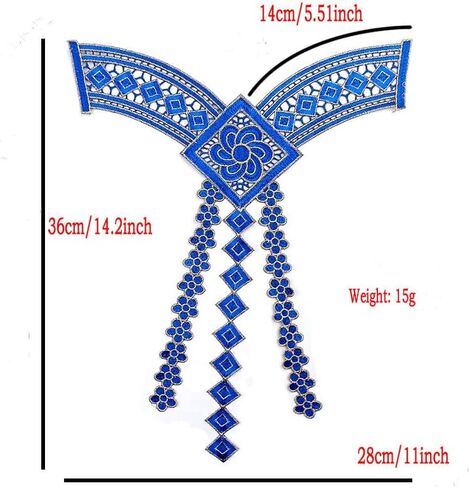 1 pc Lace Collar Beautiful Flower Venise Lace Trim Sewing Appliques (Color C) in Saudi Arabia