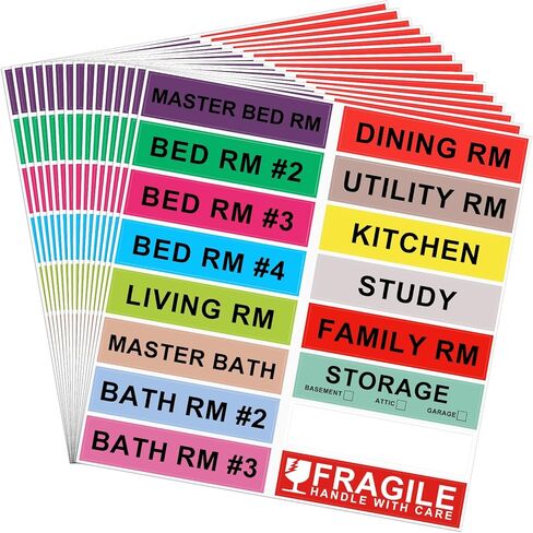Removable Home Moving Labels, 240 Pcs Large Moving Stickers for Boxes Home Coding Packing Labels, Fragile Moving Stickers, Writable Blank Labels Living Room Stickers (4.5 x1 Inch) in Saudi Arabia
