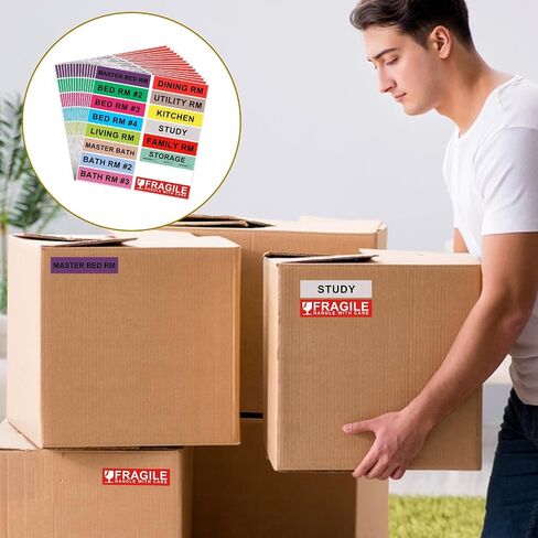 Removable Home Moving Labels, 240 Pcs Large Moving Stickers for Boxes Home Coding Packing Labels, Fragile Moving Stickers, Writable Blank Labels Living Room Stickers (4.5 x1 Inch) in Saudi Arabia