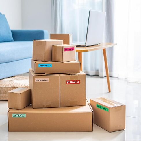 Removable Home Moving Labels, 240 Pcs Large Moving Stickers for Boxes Home Coding Packing Labels, Fragile Moving Stickers, Writable Blank Labels Living Room Stickers (4.5 x1 Inch) in Saudi Arabia