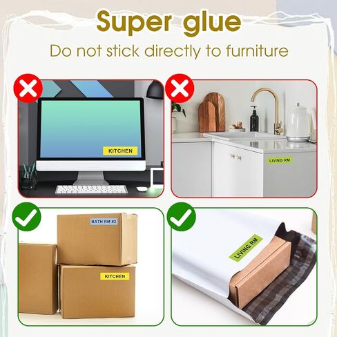 Removable Home Moving Labels, 240 Pcs Large Moving Stickers for Boxes Home Coding Packing Labels, Fragile Moving Stickers, Writable Blank Labels Living Room Stickers (4.5 x1 Inch) in Saudi Arabia