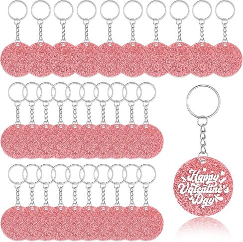 30 جهاز كمبيوتر شخصى بريق الاكريليك سلسلة المفاتيح الفراغات مجموعات 2 بوصة واضح ملون الاكريليك المفاتيح جولة الفراغات الاكريليك ورقة المفاتيح خواتم شرابات DIY روز الذهب سلاسل المفاتيح للمكافآت شكرا الهدايا DIY الفينيل الحرفية in Kuwait