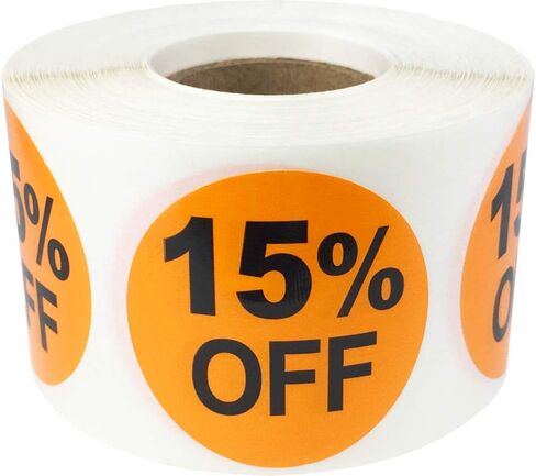 50% Percent Off Stickers for Retail 1.5 Inch 500 Adhesive Labels in Saudi Arabia