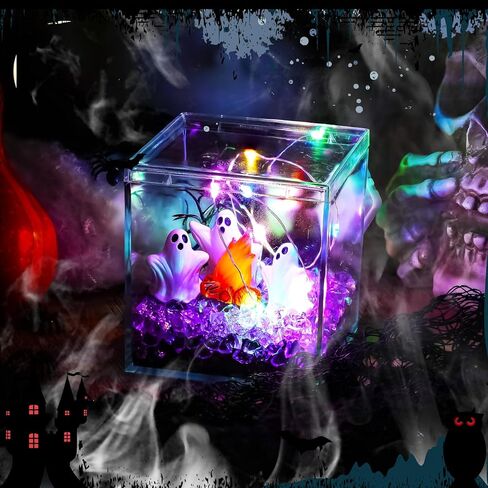 Hiawbon مصغرة هالوين شبح تمثال الراتنج سحر DIY خزان شبح ديكور الحرفية عدة، مصغرة الراتنج شبح ديكور الخرز شبح نار المخيم ديكور مجموعة لجميع القديسين DIY المناظر الطبيعية حديقة خرافية in Kuwait