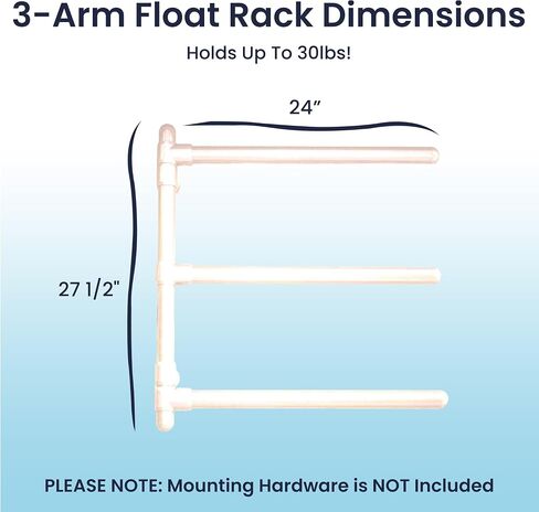 Hanging Pool Float Storage Rack - Convenient Holder by Float Storage, Sturdy Furniture Grade PVC 3 Arm Rack for Easy Air Drying and Cleaning (White) in Saudi Arabia
