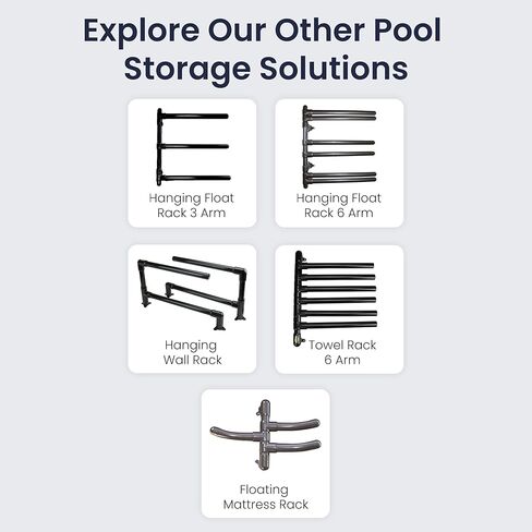 Hanging Pool Float Storage Rack - Convenient Holder by Float Storage, Sturdy Furniture Grade PVC 3 Arm Rack for Easy Air Drying and Cleaning (White) in Saudi Arabia