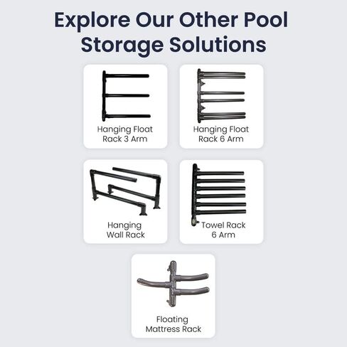 Hanging Pool Float Storage Rack - Convenient Holder by Float Storage, Sturdy Furniture Grade PVC 3 Arm Rack for Easy Air Drying and Cleaning (White) in Saudi Arabia