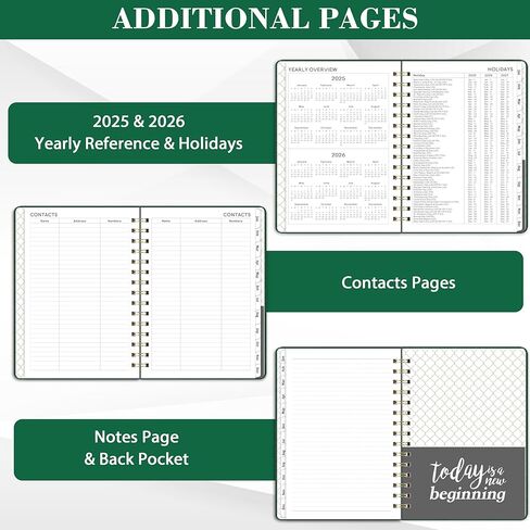 مخطط 2025 - يناير 2025 - ديسمبر 2025، مخطط 2025، 6.3 بوصة × 8.4 بوصة، مخطط 2025 أسبوعيًا وشهريًا، غلاف فني، مخطط تقويم 2025 مع شريط حلزوني in Kuwait