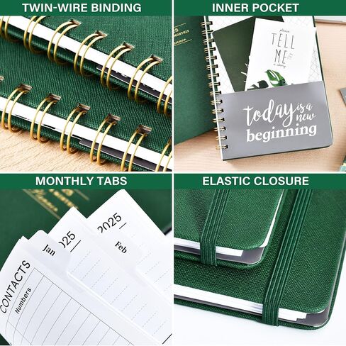 مخطط 2025 - يناير 2025 - ديسمبر 2025، مخطط 2025، 6.3 بوصة × 8.4 بوصة، مخطط 2025 أسبوعيًا وشهريًا، غلاف فني، مخطط تقويم 2025 مع شريط حلزوني in Kuwait