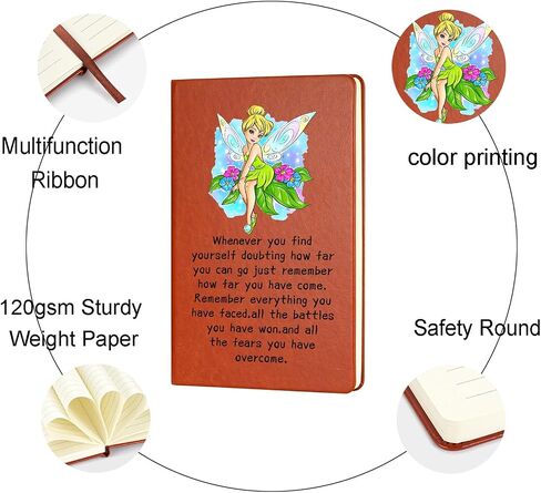 Tinkerbell Movie Fans Gifts Leather Notebook All You Need is Faith Trust and a Little Pixie Dust Journal Notebook Movie TV Fans Gifts Birthday Gifts for Women Sister Friends (whenever you find) in Saudi Arabia