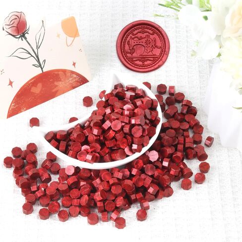 خرز شمع ختم ذهبي 720 قطعة، خرز ختم شمع ذهبي ممتاز 0.55 رطل لختم ختم الشمع، حزمة إعادة ملء حبيبات الشمع لطقم ختم الشمع، دعوات الزفاف، ختم الحروف in Saudi Arabia