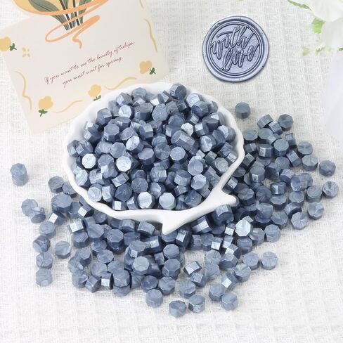 خرز شمع ختم ذهبي 720 قطعة، خرز ختم شمع ذهبي ممتاز 0.55 رطل لختم ختم الشمع، حزمة إعادة ملء حبيبات الشمع لطقم ختم الشمع، دعوات الزفاف، ختم الحروف in Kuwait