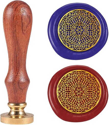 Mechanical Chip Wax Seal Stamp, Embossed Stamp Sealing Removable 1" Novelty Brass Wax Seal Stamp Head with Wooden Handle for Wedding Invitations Envelopes Gift Packing Craft Adhesive Waxing in Saudi Arabia