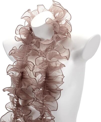 PH PandaHall 5 Yards Organza Lace Ribbon 4.9 inch Wide Pleated Edging Trim Ribbon Ruffled Lace Fabric Ruffled Ribbon with Beads for Sewing Craft Wedding Dress DIY Decor Christmas Tree, Gray in Saudi Arabia