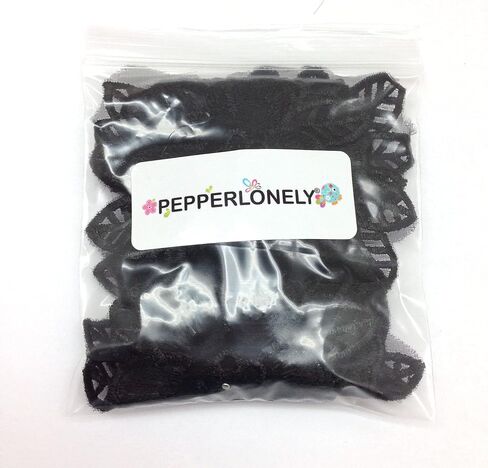 PEPPERLONELY 10 قطع من شريط حافة الدانتيل المطرز باللؤلؤ الذهبي والشيفون، مقاس 6.5 × 8 سم in Kuwait