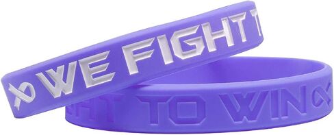 Sainstone Cancer & Cause Awareness Bracelets with Motivational Quote - We Fight to Win - Care Ribbon Silicone Rubber Wristbands Gifts for Patients, Survivors, Family and Friends for All in Saudi Arabia