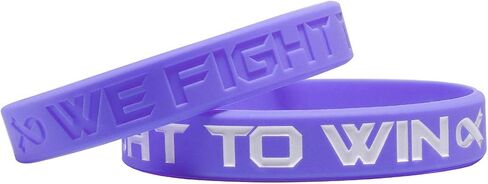 Sainstone Cancer & Cause Awareness Bracelets with Motivational Quote - We Fight to Win - Care Ribbon Silicone Rubber Wristbands Gifts for Patients, Survivors, Family and Friends for All in Saudi Arabia