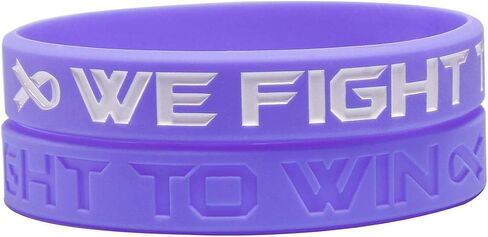 Sainstone Cancer & Cause Awareness Bracelets with Motivational Quote - We Fight to Win - Care Ribbon Silicone Rubber Wristbands Gifts for Patients, Survivors, Family and Friends for All in Saudi Arabia