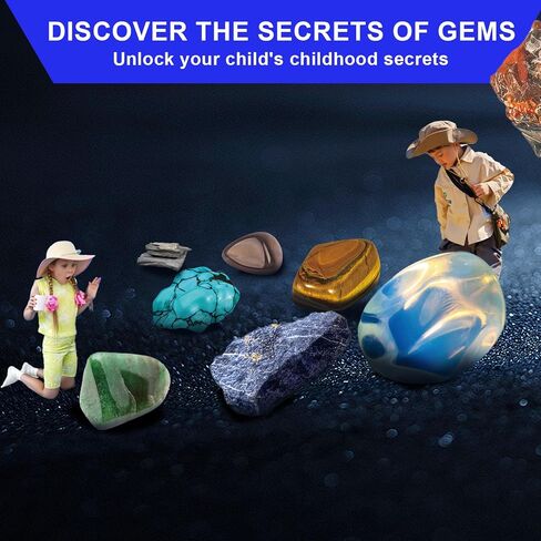 24 Rock Collection for Kids, Rocks Gems & Geodes Maker Lab STEM Kit, Gemstones & Crystals with Learning Guide,Educational Christmas Avent Calendar Geologist's Gift for Boys & Girls in Saudi Arabia