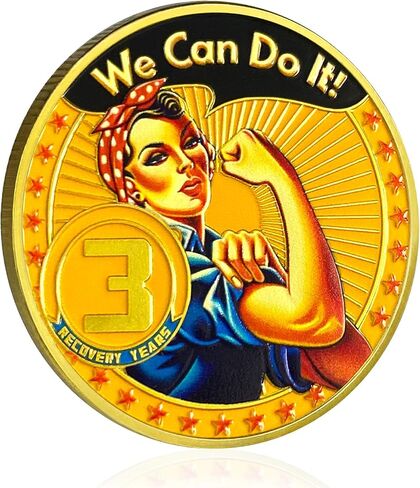 CHURYUML 6 Year Rosie The Riveter Sobriety Coin | Empowering Sobriety Gifts for Women | Six Year Sobriety Chip AA Coins Recovery Anniversary Medallions Alcoholics Anonymous Addiction Recovery Gifts in Saudi Arabia