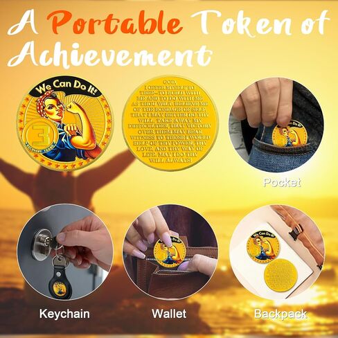 CHURYUML 6 Year Rosie The Riveter Sobriety Coin | Empowering Sobriety Gifts for Women | Six Year Sobriety Chip AA Coins Recovery Anniversary Medallions Alcoholics Anonymous Addiction Recovery Gifts in Saudi Arabia