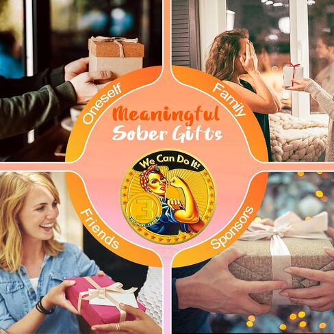 CHURYUML 6 Year Rosie The Riveter Sobriety Coin | Empowering Sobriety Gifts for Women | Six Year Sobriety Chip AA Coins Recovery Anniversary Medallions Alcoholics Anonymous Addiction Recovery Gifts in Saudi Arabia