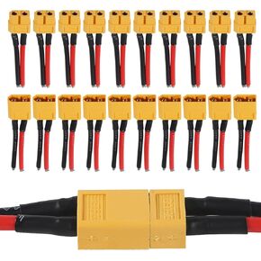10 Pairs XT60 Plug Female and Male Connector with 14AWG Silicon Wire for RC Lipo Battery Cable Drone, 57mm