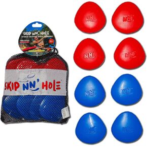 8X Skipping Stonnes Targets NOT Included | Pool Toys | SKIP NN' Hole Skipping Stones Meets Cornhole Game Mode | Fun for The Pool, Lake, Beach| (Qty 8X RED/Blue Stonnes)
