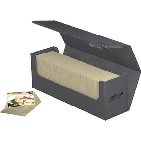 Ultimate Guard Arkhive 400+, Deck Case for 400 Double-Sleeved TCG Cards, Grey, Compatible with Boulders, Magnetic Closure & Microfiber Inner Lining