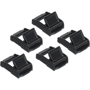 PATIKIL Cam Buckle, 5 Pack Metal Press Lock Fasteners 1.34" for 3/4" 19mm Tie Down Webbing Strap, Black