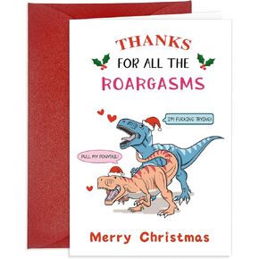 Funny Christmas Cards for Men Women Adults Naughty Christmas Card for Her Him Merry Christmas Greeting Card with Envelopes Christmas Funny Gifts for Husband Wife Boyfriend Girlfriend