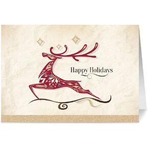 Christmas Cards, Holiday Cards - One Jade Lane - Holiday Wonder, 5x7, Heavy Stock, Set of 18 Cards & Envelopes, Seasons Greetings Cards.