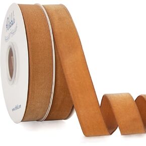 Ribbli 2 Rolls Black Velvet Ribbon,Christmas Ribbon for Gift Wrapping, Christmas Tree Decoration, Home Decor-Polyester Velvet 3/8 Inches Continuous10-Yard Per Roll,Total 20 Yard