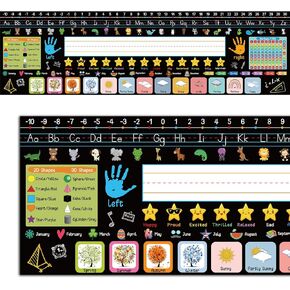 36 Pack Self Adhesive Name Tags for Classroom Multipurpose Manuscript Name Plates for Classroom School Supplies NamePlates with Alphabet Letters,Class Rules - Extra Large - 17 * 5 inches
