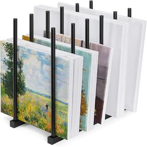 ikkle Art Storage Rack Painting Canvas Storage Rack, Metal Drawing Storage Rack for Canvas Frame Drawing Board (Black)