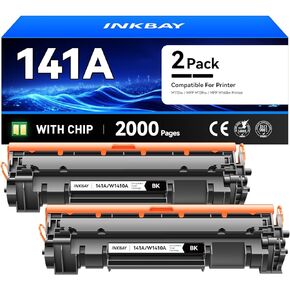 141A Toner Cartridge Black 2-Pack with Chip Compatible for HP 141A W1410A Replacement for HP LaserJet MFP M139we M140w M140we M110w M110we M139w M110 MFP M139 MFP M140 Series Printer Ink High Capacity